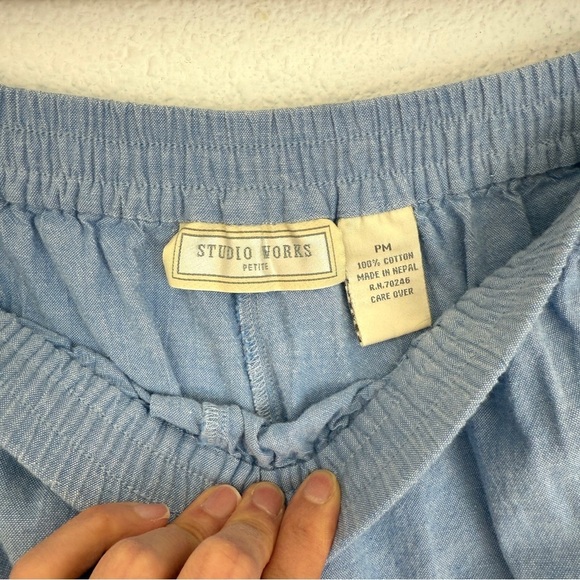 Studio Works Petite Cotton Barrel Leg Crop Pant Pants Medium Petite - Picture 4 of 7